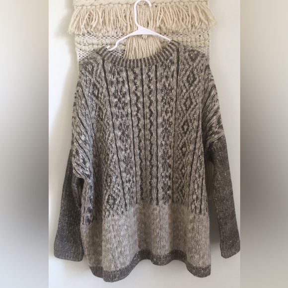 Peruvian Connection Pima Cotton Cable Knit Pullover Sweater Oversized Chunky - Picture 5 of 6